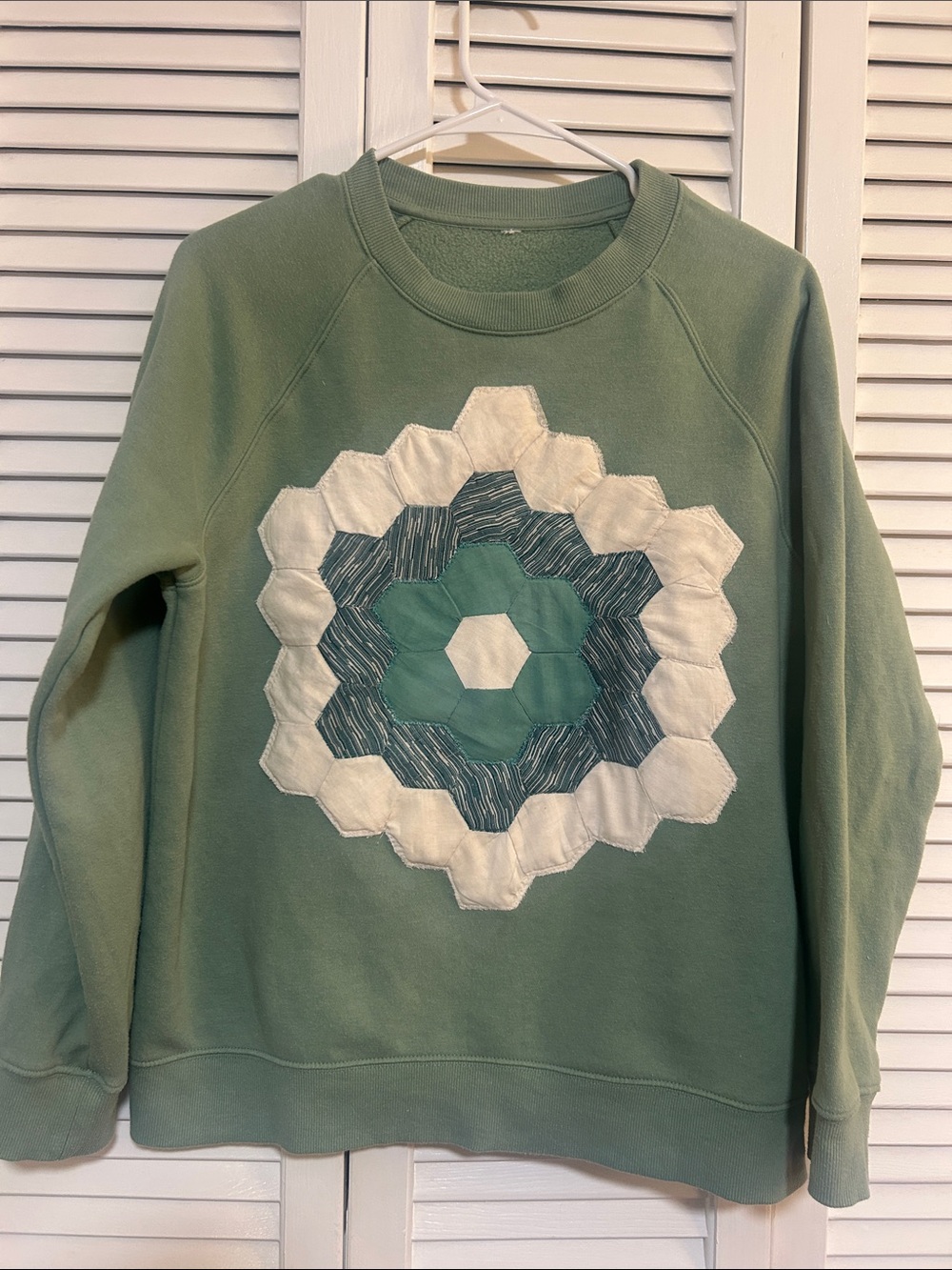 Upcycled Quilt Block Crewneck L
